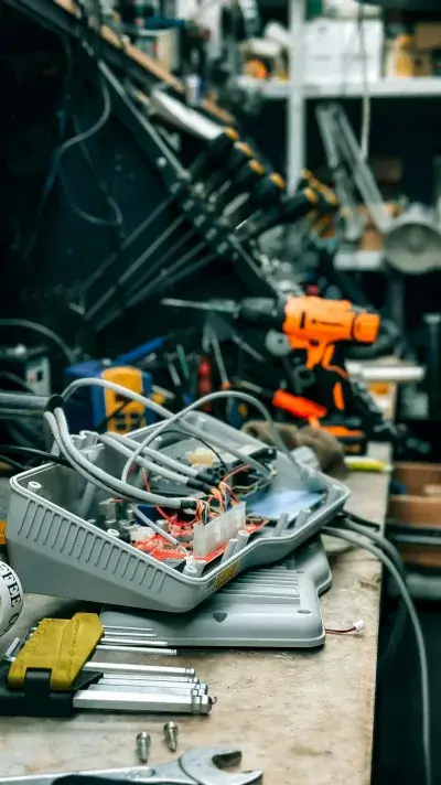 Technician repairing electronics